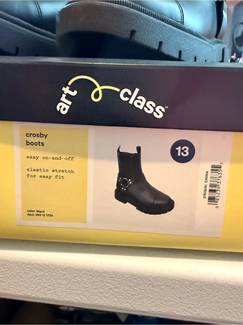 Art Class Black Crosby Kids' Chunky Chelsea Boots Sz 13C